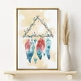 thumbnail image 3 of PixonSign Framed Canvas Print Wall Art Triangle Dreamcatcher with Red and Blue Feathers Birds Sky Illustrations Modern Art Colorful Multicolor Boho Decor for Living Room, Bedroom - 24"x36" Natural, 3 of 5