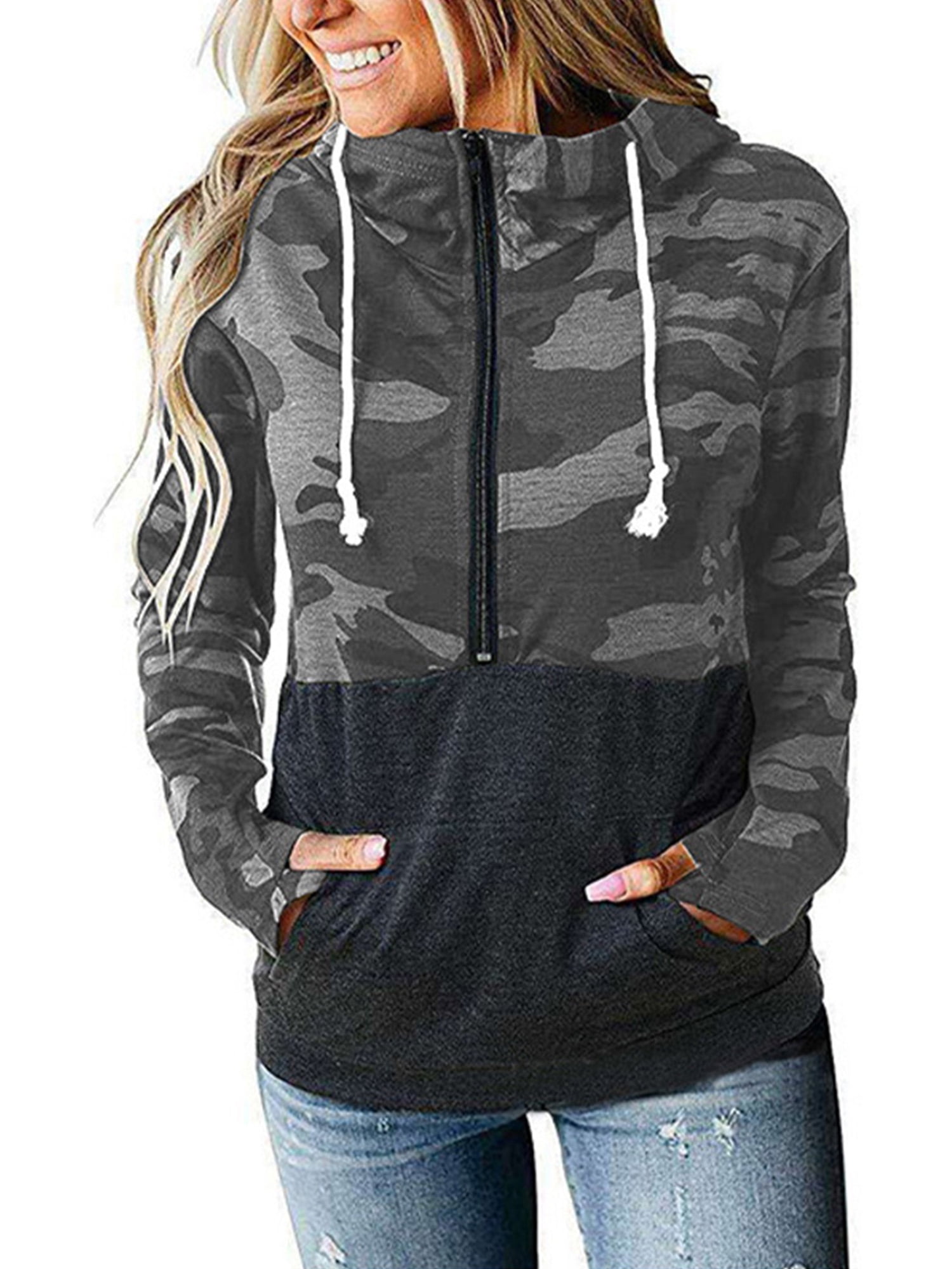 womens zip neck sweatshirt