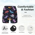 thumbnail image 4 of Kdxio Cartoon Dinosaur Print Men's Swim Trunks with Compression Liner 7 Inch Inseam Quick Dry Swim Shorts, 4 of 7