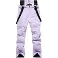 thumbnail image 2 of Baberos de nieve para mujer, pantalones de nieve impermeables, resistentes al viento, con cremallera frontal, ropa de esquí, trajes de nieve, mono de una pieza para invierno, 2 of 4