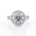 thumbnail image 4 of Oryn Jewelry 2 Ct Round Cut Moissanite Band - 14K White Gold Plated Ring - Elegant Halo Wedding Moissanite Jewelry for Women - Stunning Stackable Split Shank Moissanite Bands Clearance Deal, 4 of 6