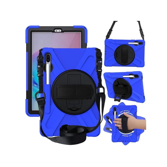 Case for Samsung Galaxy Tab S6 [Support S Pen Wireless Charging] Hybrid Heavy Duty Shockproof Case with Pen Holder Hand Strap / Shoulder Strap / Kickstand for Galaxy Tab S6 10.5 2019 SM-T860 / T865