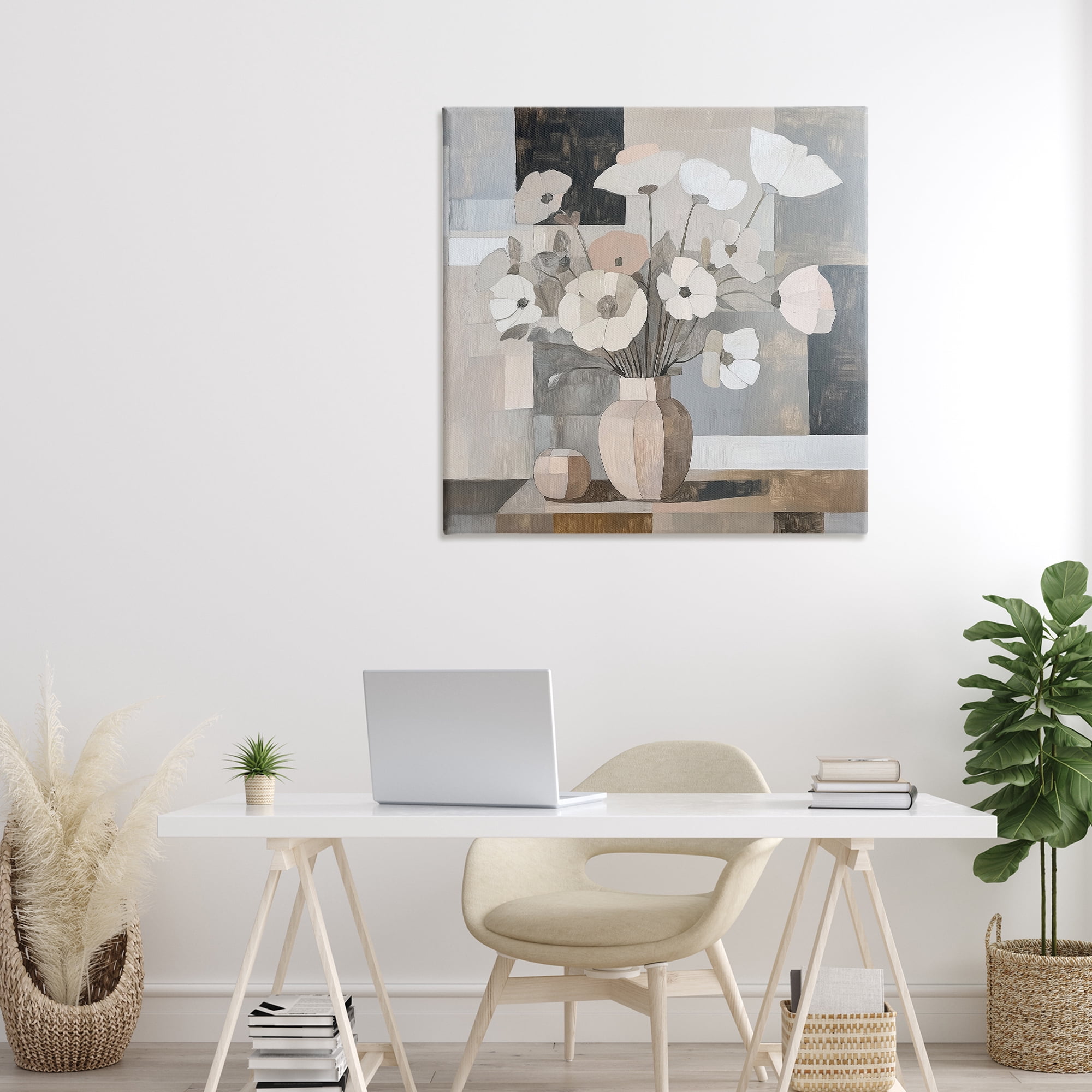 Stupell Industries Muted Pastel Poppies in Cubism Canvas Wall Art, design by Heidi Kuntz
