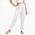 thumbnail image 2 of Girls Pants Solid Color Lightweight Yoga Sports Dance Fitness Drawstring Winter Pants 9-10 Years,White XZNPDUCQ, 2 of 5