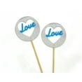 thumbnail image 3 of Darling Souvenir, Glitter Heart & Love Wedding Cupcake Toppers, Party Dessert Decorations - Pack Of 20, 3 of 3