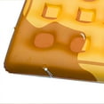 thumbnail image 3 of 82” Yellow and Brown Waffle Slice Inflatable Swimming Pool Raft, 3 of 8