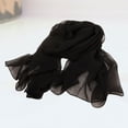 thumbnail image 4 of Bufanda de color liso protector solar bufandas de baile capa de protección solar chal de mujer bufanda doble negro (180x70cm), 4 of 5