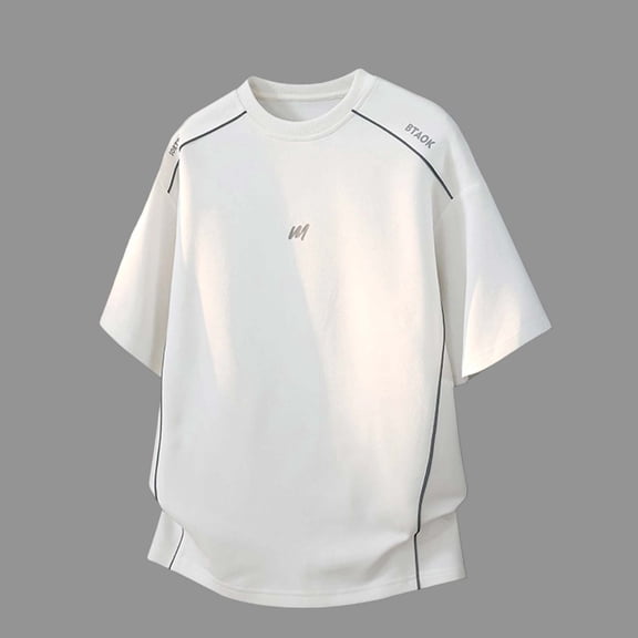 Yaoyar Men's Oversized Short Sleeve T-Shirt - Casual Summer Crewneck Streetwear Tee Contrast Color Loose Fit Shirt