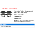 thumbnail image 2 of Front Brake Pad Set - Compatible with 2002 - 2007 Jeep Liberty 2003 2004 2005 2006, 2 of 2