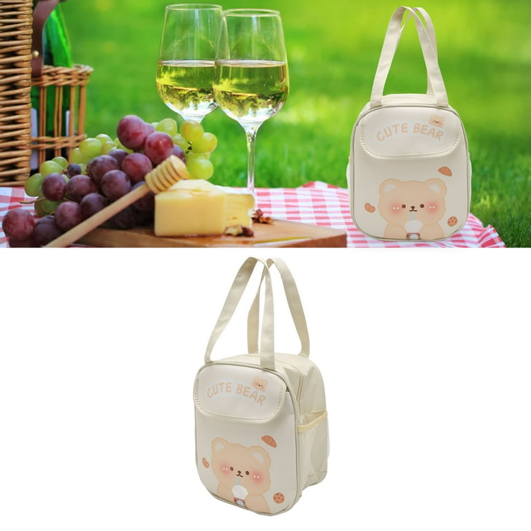 Cute Cartoon Lunch Bag - Kawaii Insulated Lunch Box With Handle, Large Capacity For Office & Picnic