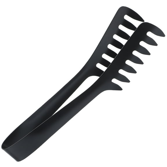 Raindrops Stainless Steel Cooking Tongs with Comb Teeth Design for Home Use Black 7.8 Inches