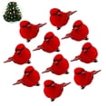 thumbnail image 4 of Bearachild 10 piezas árbol de Navidad pájaro rojo Festival ornamento decoraciones navideñas DIY cardenales Clip ornamento guirnalda Decoración Kits de decoración para fiestas, 4 of 6