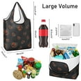 thumbnail image 3 of 5 Pack Foldable Shopping Bag,Black Halloween Pumpkins Reusable Grocery Bags with Pockets,Large Reusable Tote Bags with Handles Waterproof & Lightweight, 3 of 6