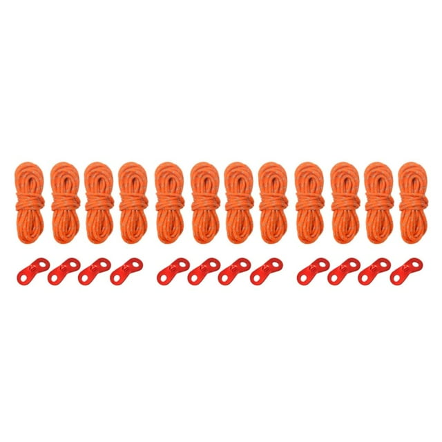 Maytalsory Cordon Réfléchissant de Sécurité pour Tente de Camping Expérience de Camping Sécurisée Cordes de Tente Réfléchissantes Robustes orange Ensemble de 3