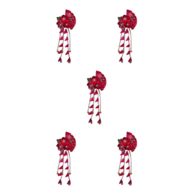 Qarigey Los accesorios para el cabello Hefeng de tela borlas exquisitas hechas a mano y estilos antiguos para pinzas para el cabello táctiles Type2 NO2