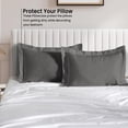 thumbnail image 2 of 1000 Thread Count Egyptian Cotton 2-Piece Pillow Sham Set with Flanged Border, Standard Size (20" x 26") Elephant Grey Solid, 2 of 4