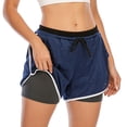 thumbnail image 3 of Women's Running Shorts Elastic Waistband High Waisted Shorts Pocket Sporty Workout Shorts Gym Athletic Shorts Pants, 3 of 8