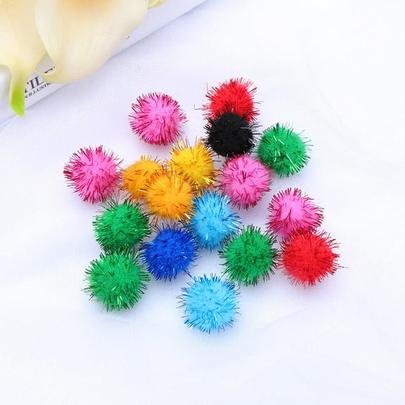 LOLIPPYY 1000pcs Tinsel Pom Poms Sparkle Balls with Assorted Color for Craft Decoration