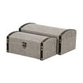 thumbnail image 6 of Contemporary Home Living Set of 2 Gray and Black Rounded Trunk Storage, 11.75", 6 of 7