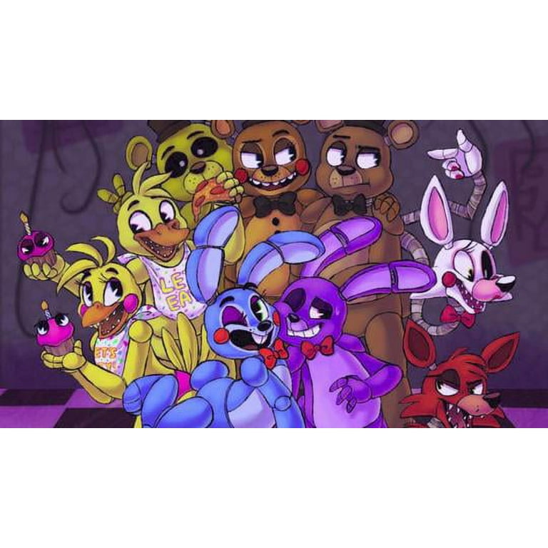 Five Nights At Freddy's 2 Chica Bonnie Golden Freddy Toy Bonnie Toy Freddy  Toy Chica Foxy The Pirate The Mangle Golden Freddy Edible Cake Topper Image  ABPID27197 