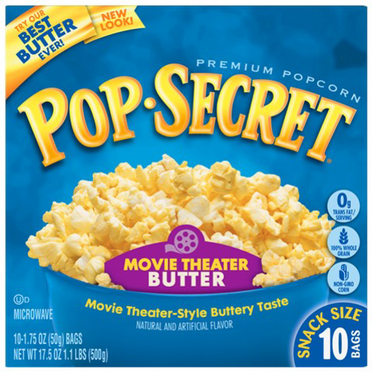 Pop Secret Microwave Popcorn, Double Butter Flavor, 3.2 oz Sharing Bags ...