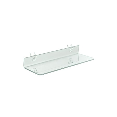 Azar Displays 556016 Clear Acrylic Shelf for Pegboard or Slatwall (4 ...