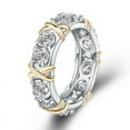 thumbnail image 4 of Anillo de joyería de cobre chapado en oro de color con circonita dividida, anillo de moda de lujo, joyería de moda, 4 of 5