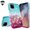 Teal/Pink, variant on Apple iPhone 12 / iPhone 12 Pro Case, Liquid Glitter Phone Case for Girls Women with Tempered Glass Screen Protector - Teal/Pink