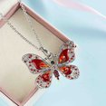thumbnail image 7 of Clearance Necklaces for Women，1Pcs Beautiful Alloy Rhinestone Butterfly Long Necklaces Sweater Necklace Fashion Enamel Butterfly Necklace for Women Girls（Red）, 7 of 7