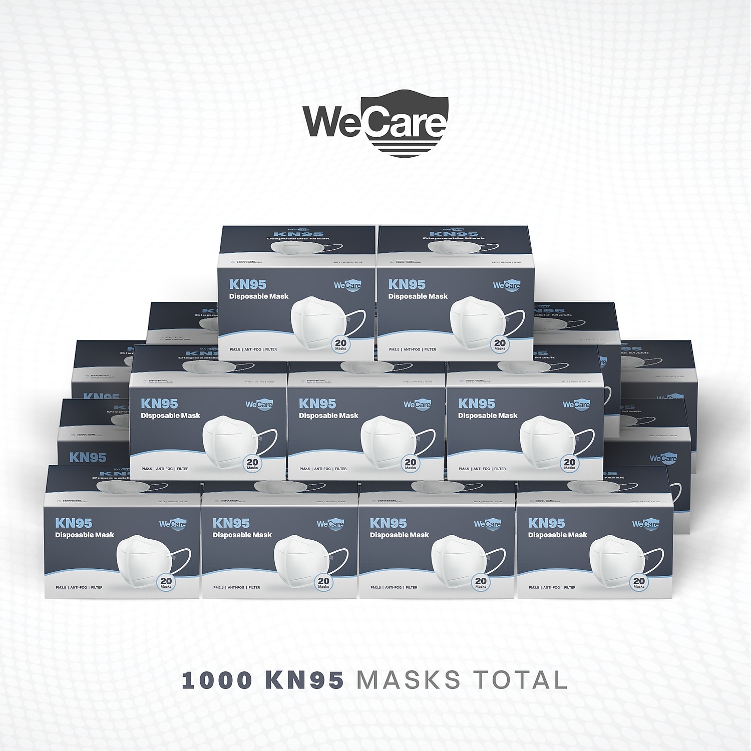 WeCare Disposable KN95 Face Mask Adult White 20 Masks/Box 50 Boxes/Pack (TBN202737) TBN202922