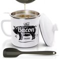 thumbnail image 1 of Envase de grasa para tocino PGYARD, 1,1 kg, esmaltado con colador, 1,4 L, 1 of 8