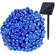 Qishi Christmas Outdoor Decoration Solar Lights72ft 200 LED Landscape Fairy Solar String Lights for Garden Patio Party Wedding and ect. (Blue)