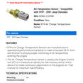 thumbnail image 2 of Air Temperature Sensor - Compatible with 1997 - 2001 Jeep Cherokee 1998 1999 2000, 2 of 2