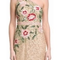 thumbnail image 3 of Adrianna Papell womens  One-Shoulder Floral Sequin Bead Gown, 2, Brown, 3 of 4