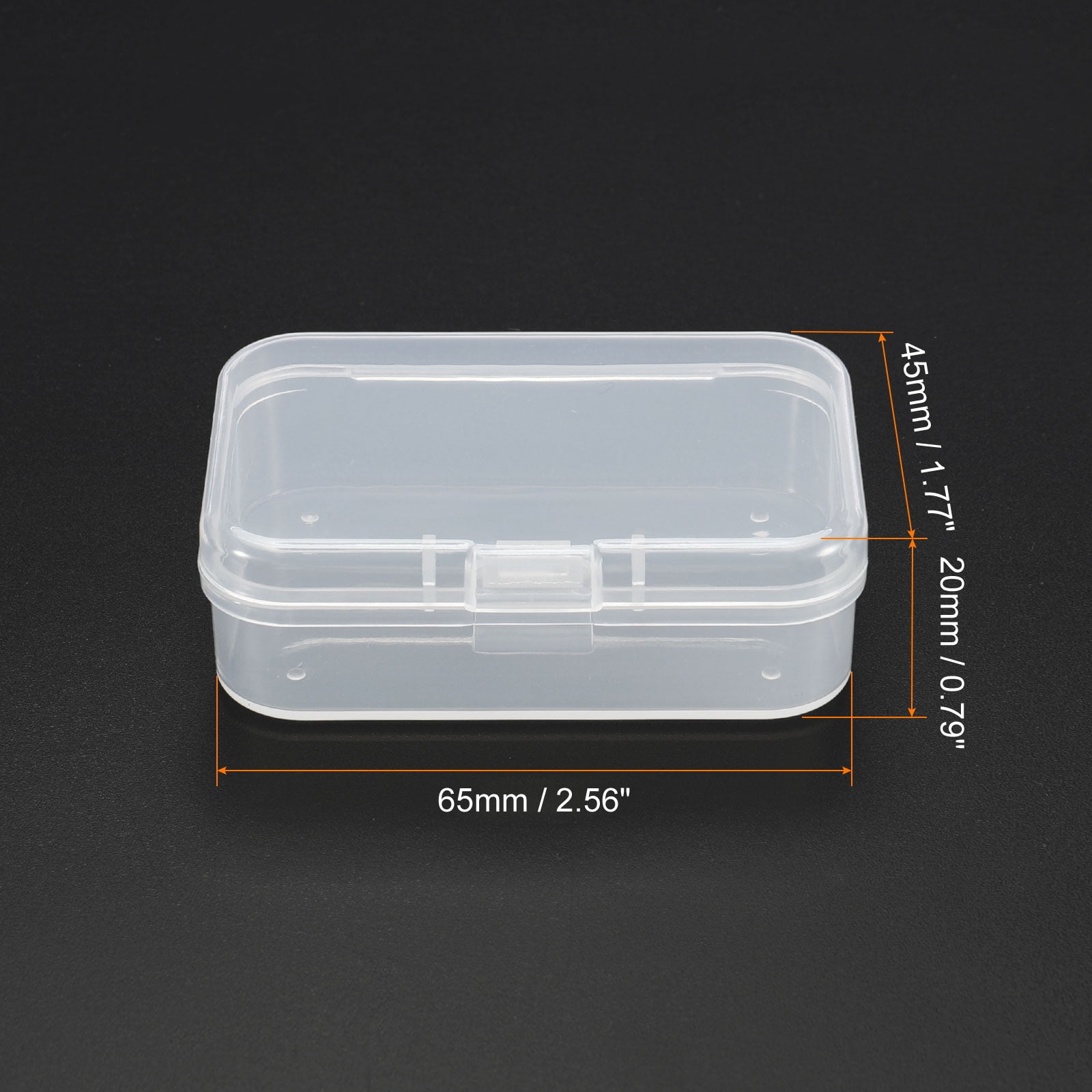 Unique Bargains 4Pcs Hinged Lid Plastic Rectangular Box 2.56" x 1.77" x 0.79"
