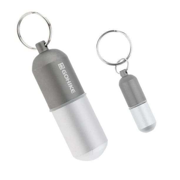 2x Caja de Pastillas de Aluminio Resistente Estuche para Medicamentos Contenedor Organizador Libre gris