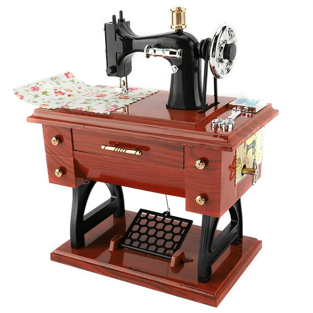 YSTINNG Sewing Machine Style Music Box Collection Anniversary Birthday Gift Table Decor C311-2286