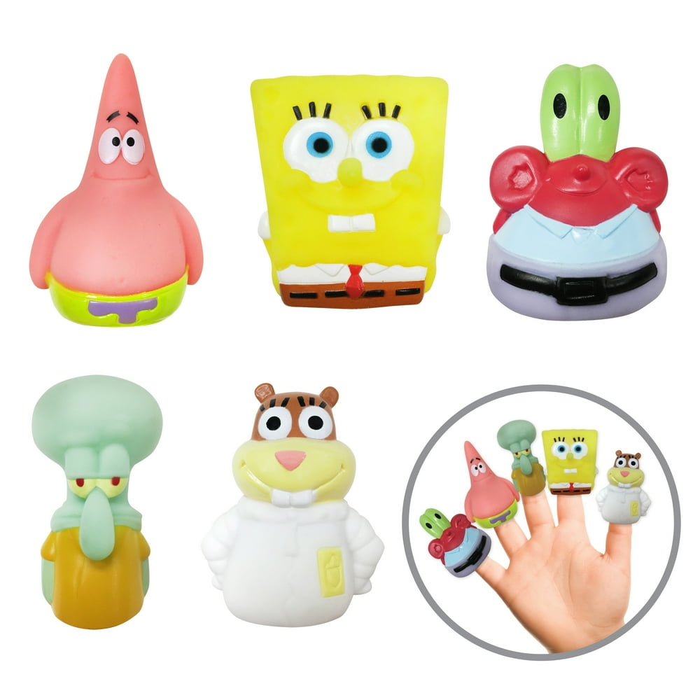 Nickelodeon Spongebob Squarepants Bath Finger Puppets, 5 Pack Walmart