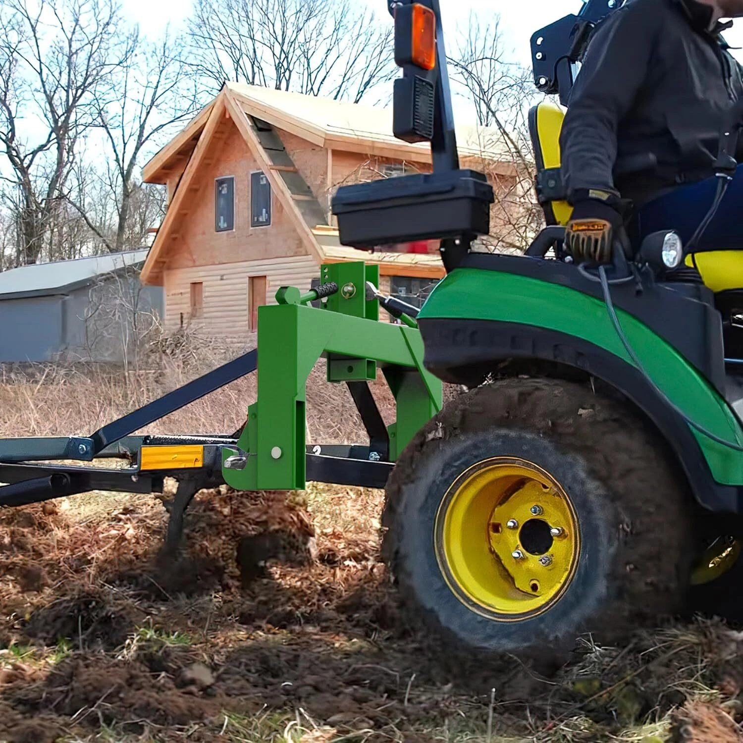 Uforic Category 1 Tractor 3 Point Quick Hitch, 3000 LBS 3-Pt Attachment with 2" Receiver & 5 Adjustable Bolt Positions