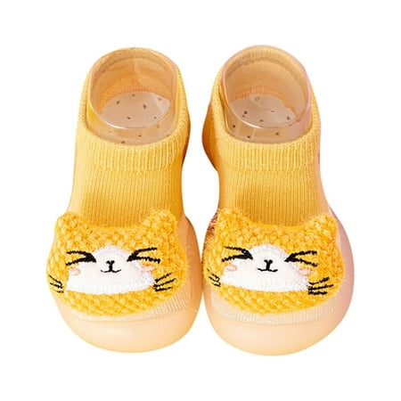 

Yinguo Boys Girls Animal Cartoon Socks Shoes Toddler WarmThe Floor Socks Non Slip Prewalker Shoes Yellow 18