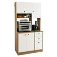 thumbnail image 1 of Giantex Microwave Stand Cabinet, Freestanding Kitchen Storage Pantry, Natural+White, 1 of 10