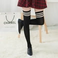 thumbnail image 3 of Lian LifeStyle Big Girl's Women's 5 Pairs Thigh High Cotton Socks Size 6-9 L1022, 3 of 9
