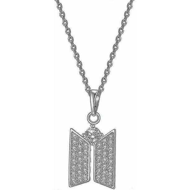 Kpop Bts Army Necklace Pendant Bts Bangtan Boys Cubic Zirconia Jewelry Army Fans Gifts For Women Girls Boys Style-01