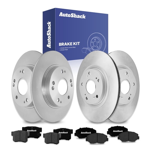 AutoShack Front & Rear Brake Rotors & Ceramic Pads for Honda & Acura, Civic 2013-2015 ILX 2014-2015, FWD L4 1.8L 2.0L 2.4L - Coated - ArmorStop