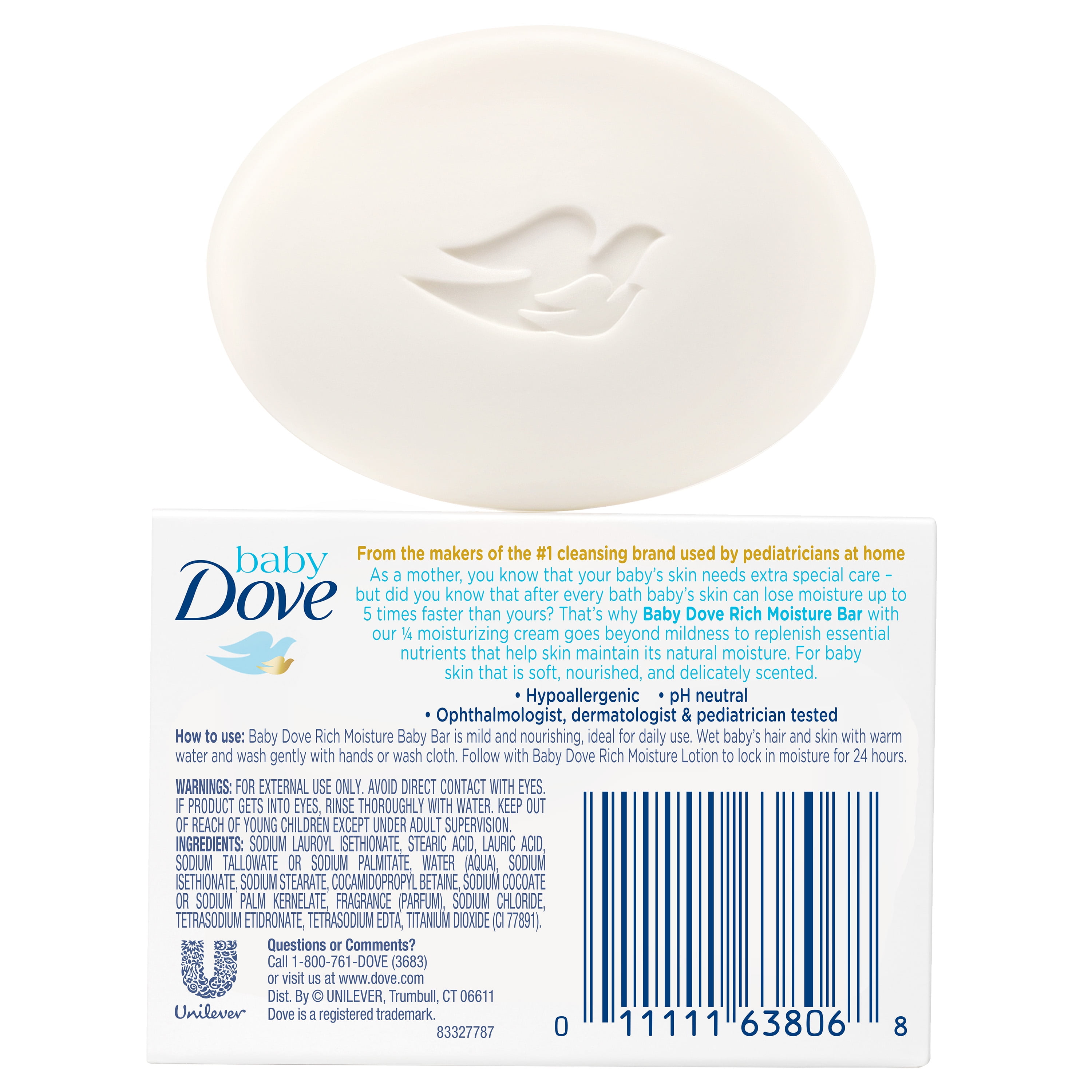 baby dove bar soap rich moisture 3.17 oz 8 bar