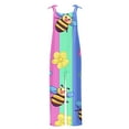 thumbnail image 5 of Sentmoon Jumpsuits for Women Petites Bee Print Loose Wide Leg Plus Size Overalls Pockets Spaghetti Strap Crew Neck Sleeveless Outfits Summer Bee Festival Comfy Women for Tropical Vacation Yellow M, 5 of 5