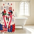 thumbnail image 3 of Erosebridal Kawaii Flamingo Animals Shower Curtain 72Wx72L,Cute Tropical Bathroom Curtain,White Blue, 3 of 5