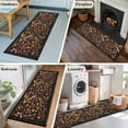 thumbnail image 5 of 2'x6' Rug Runners for Hallways Kitchen, Boho Black Flowers Non Slip Entryway Beside Floor Carpet Runner, Spring Abstract Watercolor Floral Leaf Laundry Room Bedroom Throw Rugs Mat for Family Pet, 5 of 8