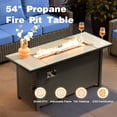 thumbnail image 3 of Ovios 7 Pieces Patio Furniture Set All-Weather Outdoor Sectional Patio Sofa Wicker Rattan Conversation Set with 54" Gas Propane Fire Pit Table for Backyard, 3 of 9