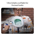 thumbnail image 3 of Brightech LightView Pro Lupa con soporte y luz - Lámpara de pie con lupa con 6 ruedas sobre una base resistente para tratamientos faciales - Luz de trabajo LED con lupa XL para manualidades y proyecto, 3 of 9